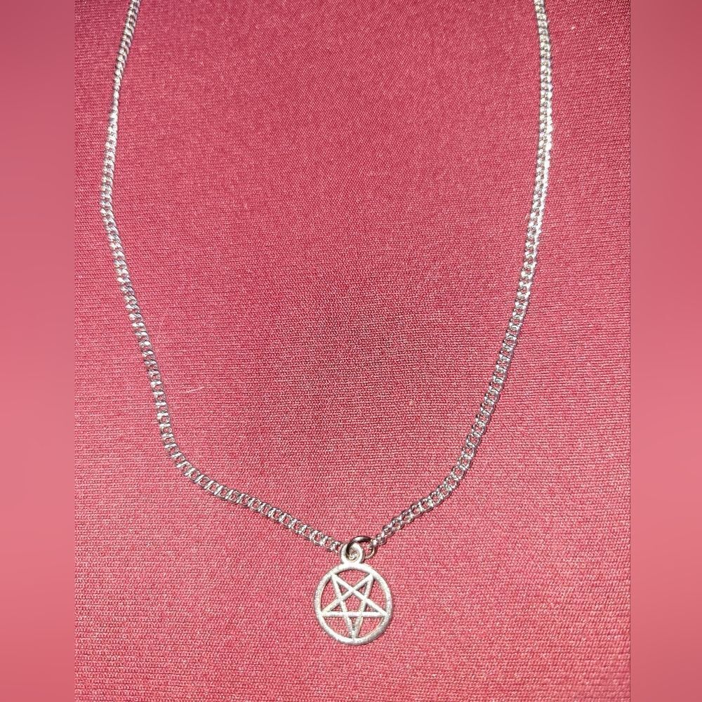 Silver Long chain Charm Necklace